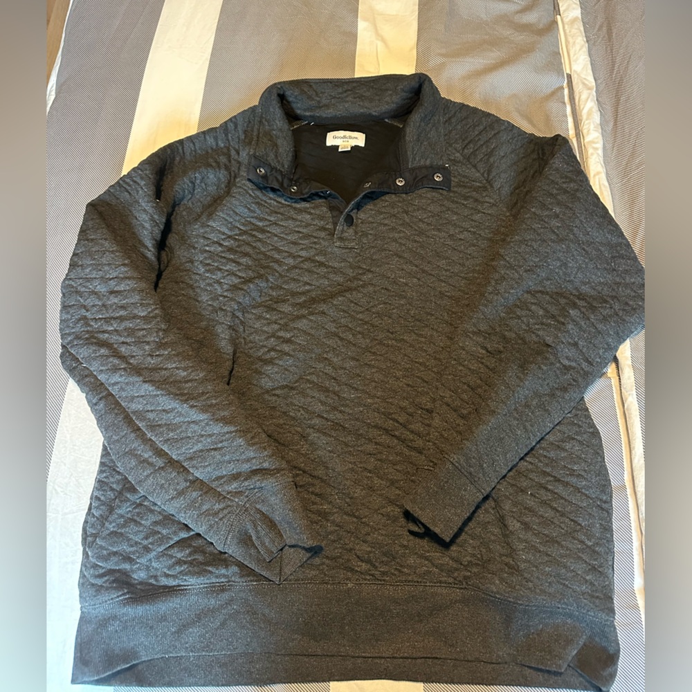 Goodfellow & Co Charcoal Quilted Pullover Shirt Jacket